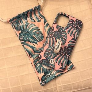 Loopy Case iPhone 12/12 Pro Pink Monstera